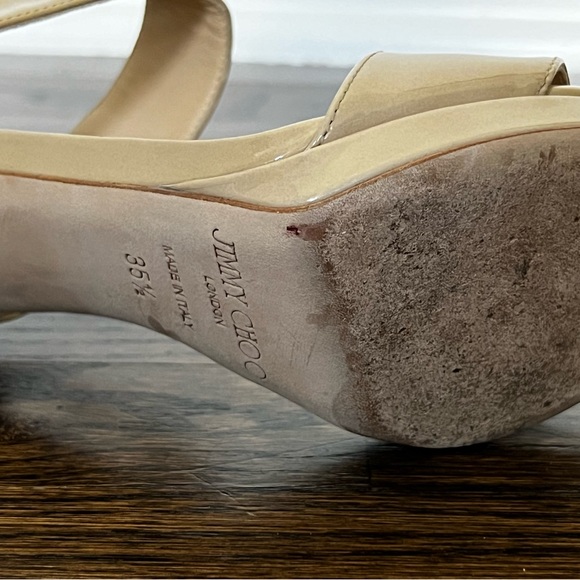 Jimmy Choo Open Toe neutral colored heals - Picture 3 of 13